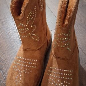 Embellished Tan Suede Boots